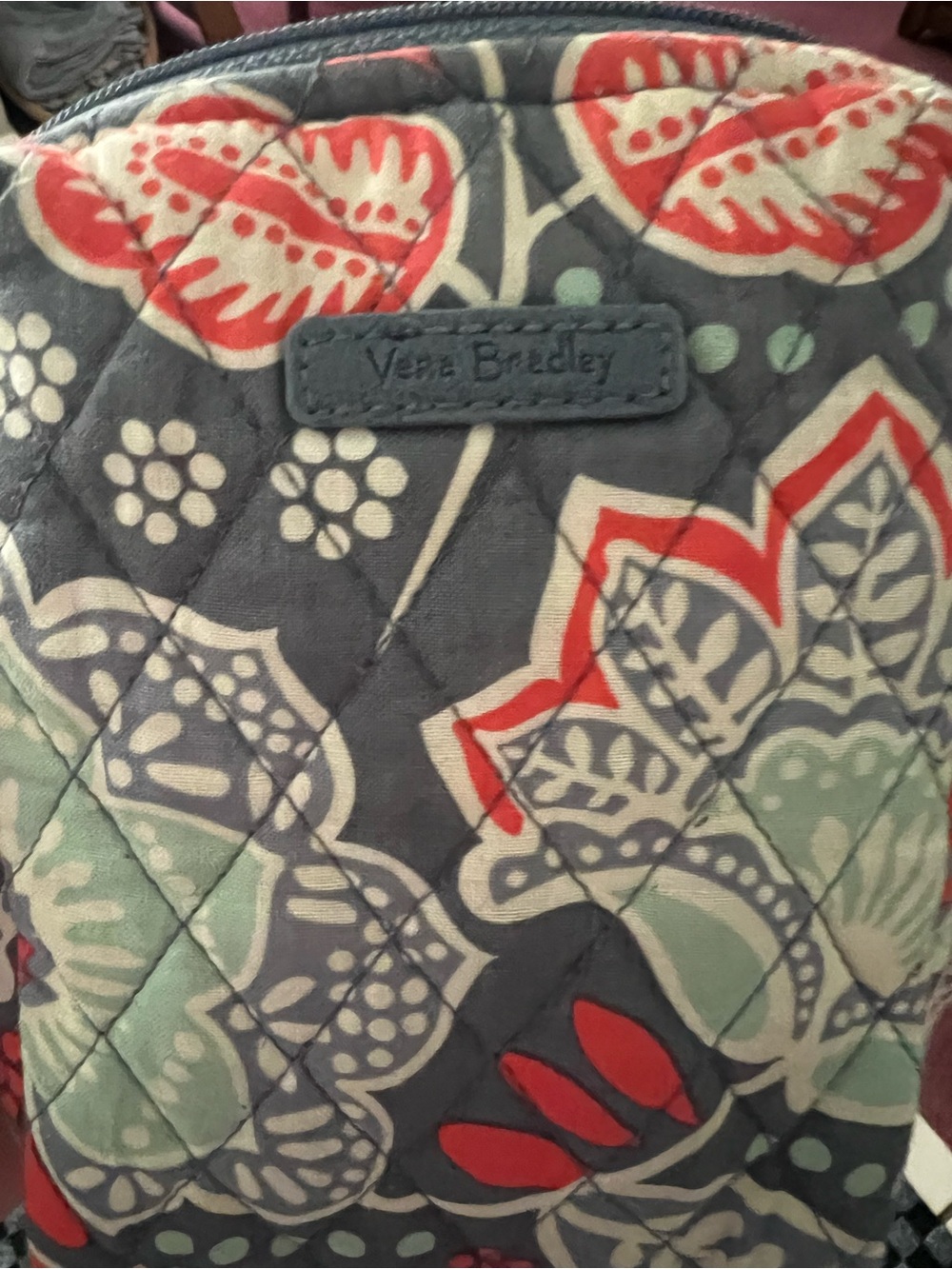 Vera Bradley Quilted Crossbody Bag in Gray, Coral, Mint